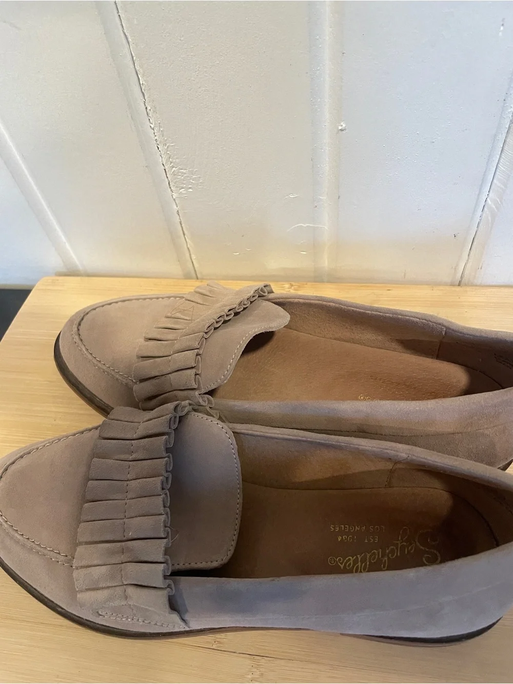 Seychelles Taupe Suede Fringed  Loafers size 6.5 - Picture 7 of 8